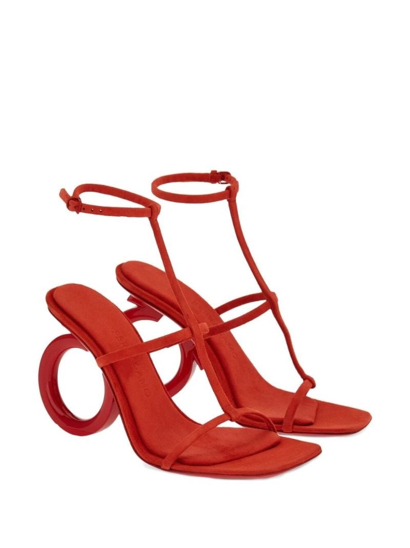 Red Elina 105 Suede Sandals