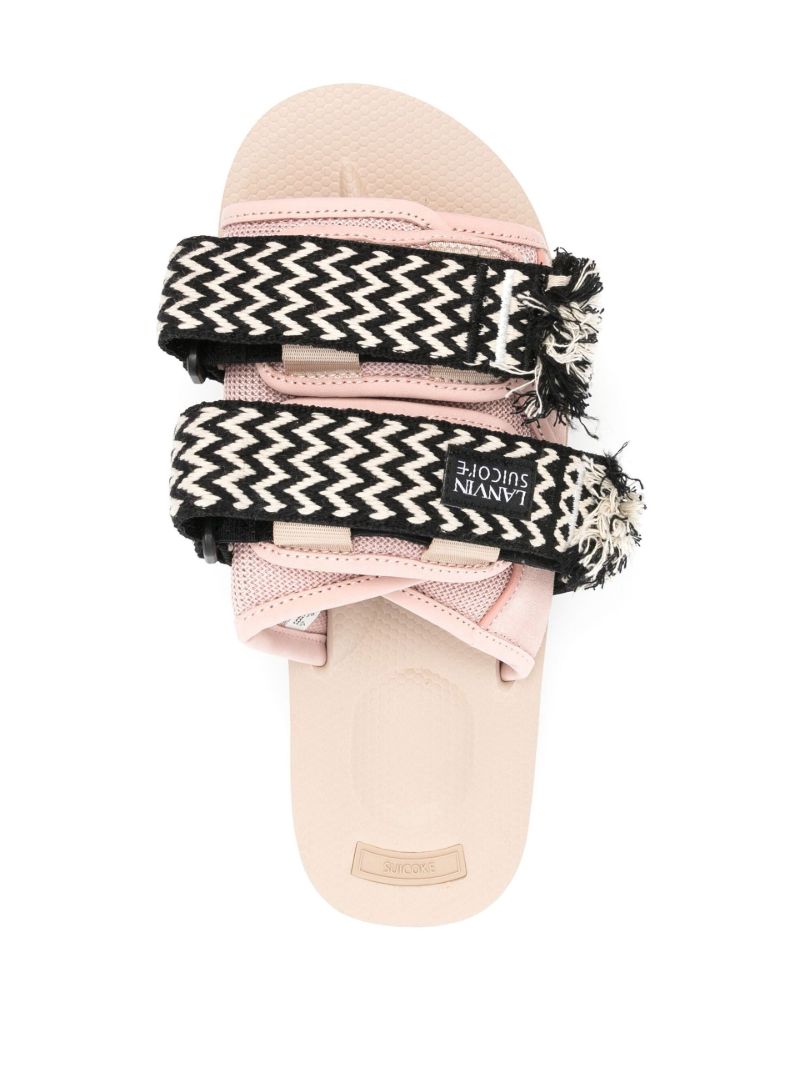 X Suicoke Pink Curb Woven Sandals