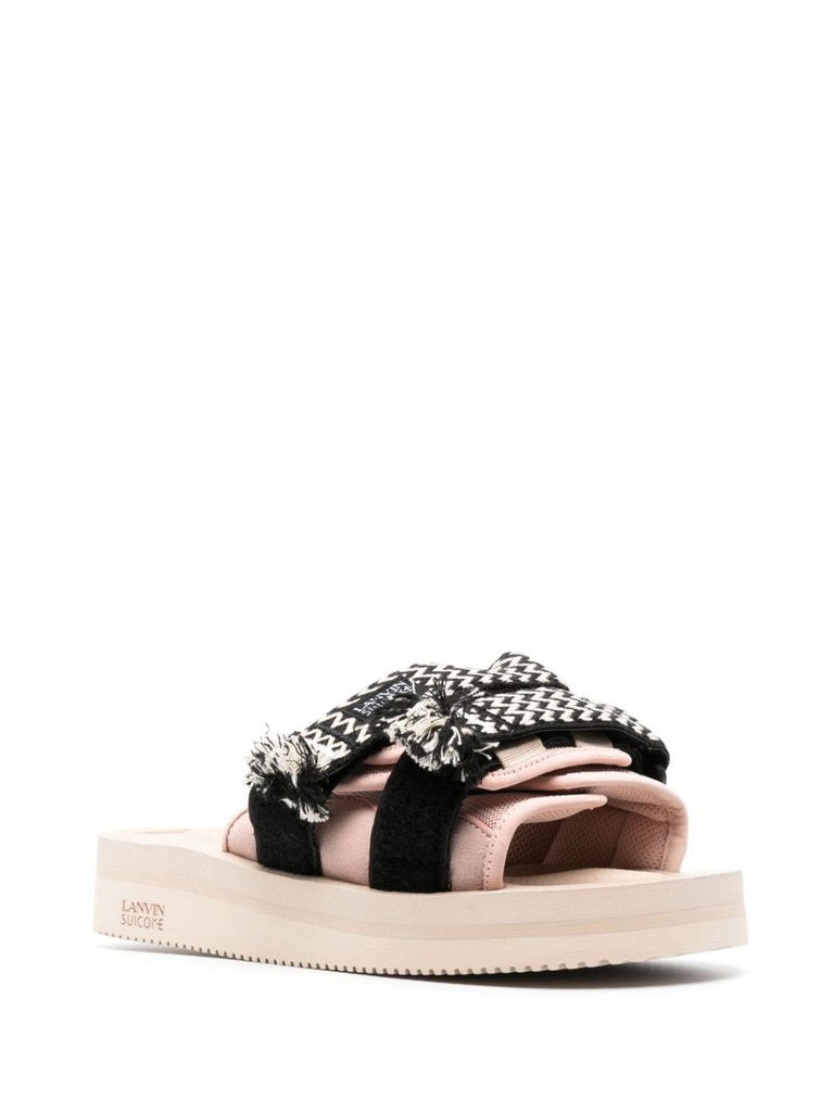 X Suicoke Pink Curb Woven Sandals