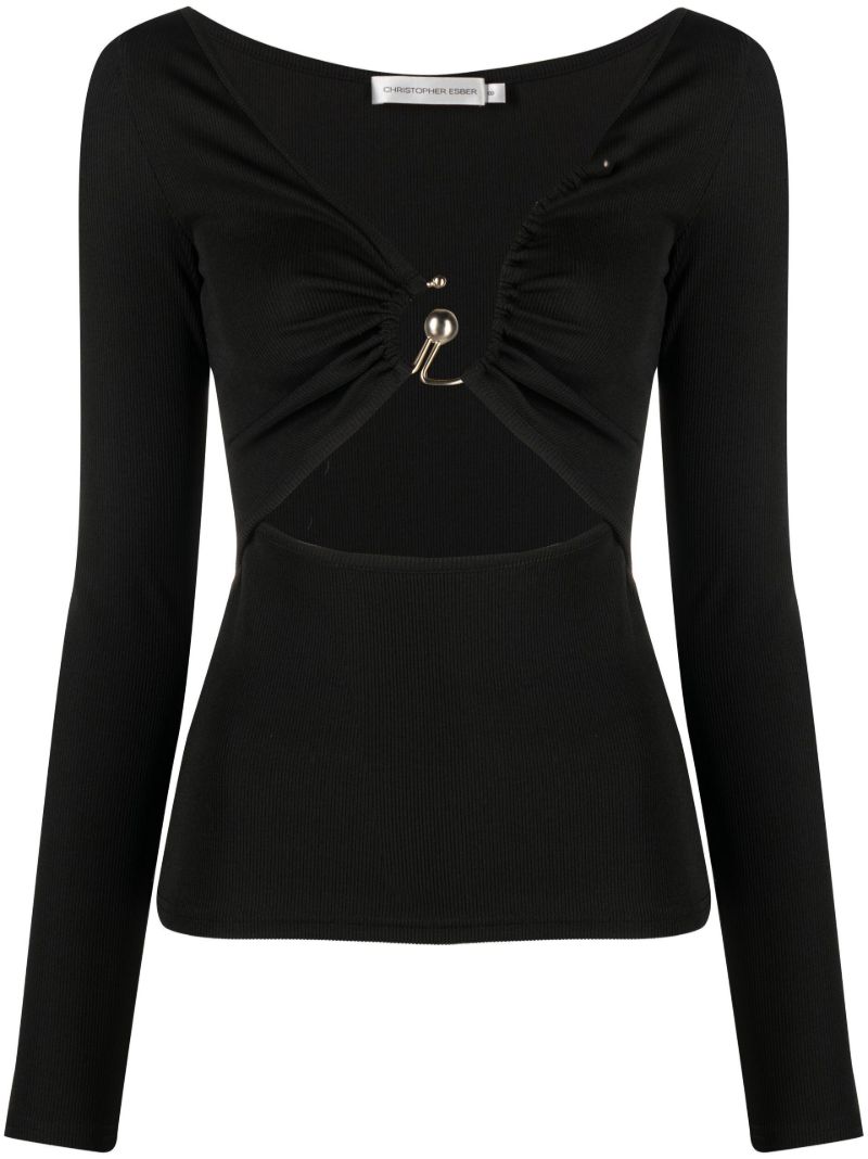 Black Escape Cutout Crop Top