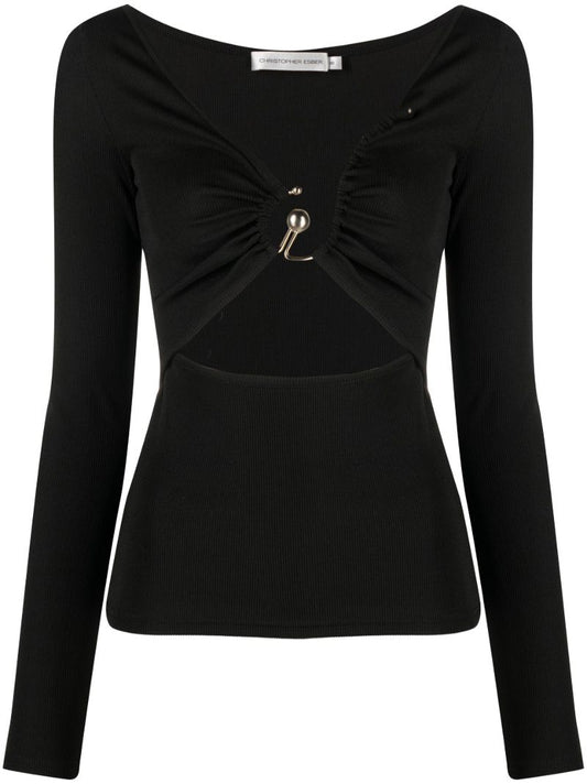 Black Escape Cutout Crop Top