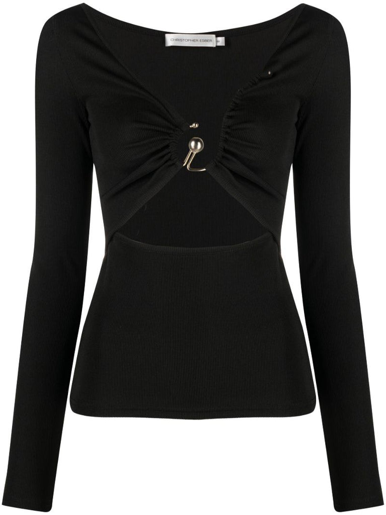 Black Escape Cutout Crop Top