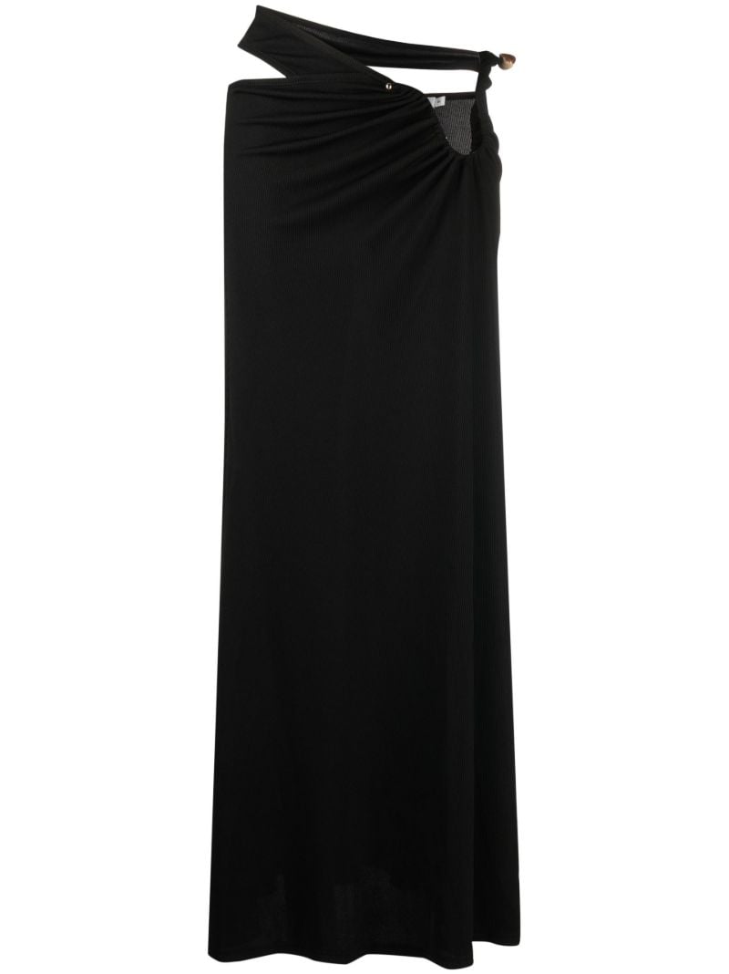 Black Cutout Quartz Midi Skirt