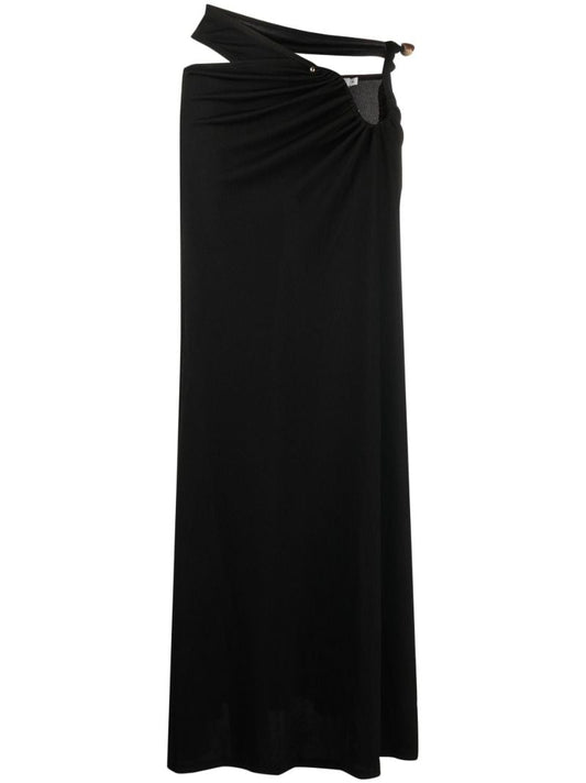 Black Cutout Quartz Midi Skirt