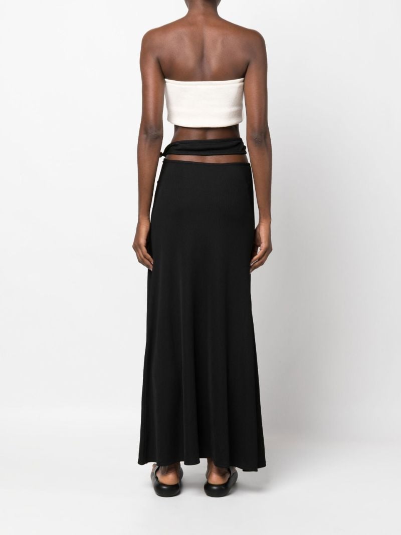 Black Cutout Quartz Midi Skirt
