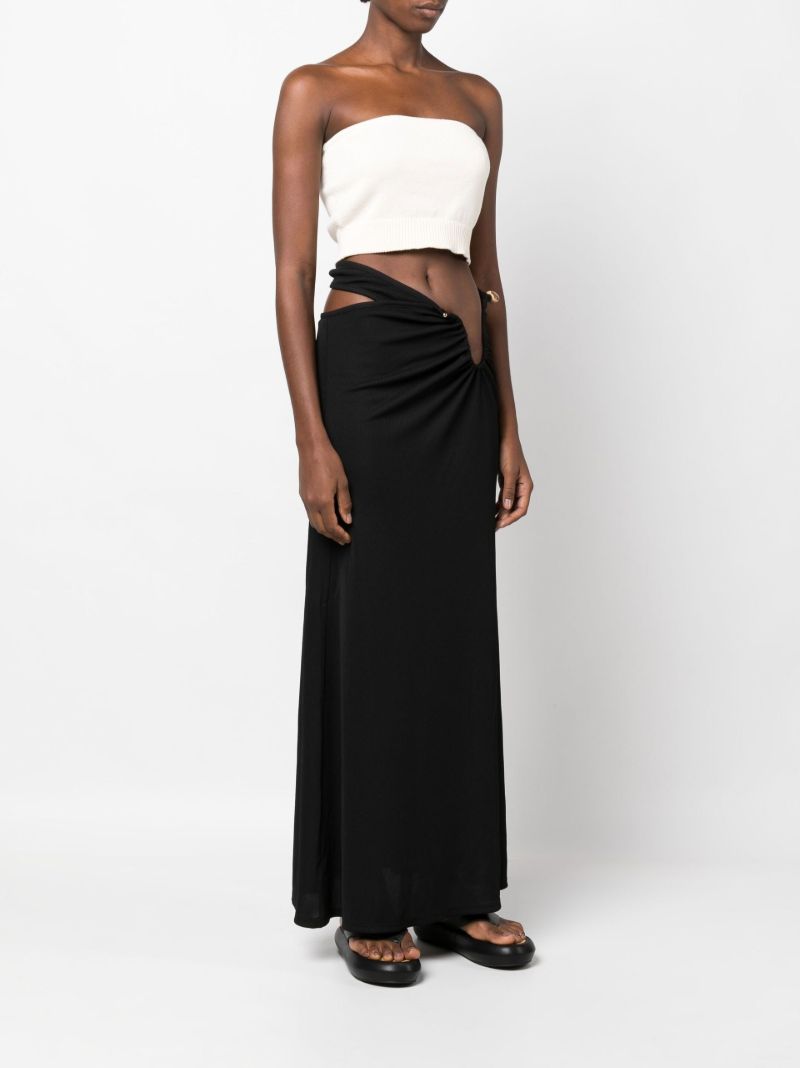 Black Cutout Quartz Midi Skirt