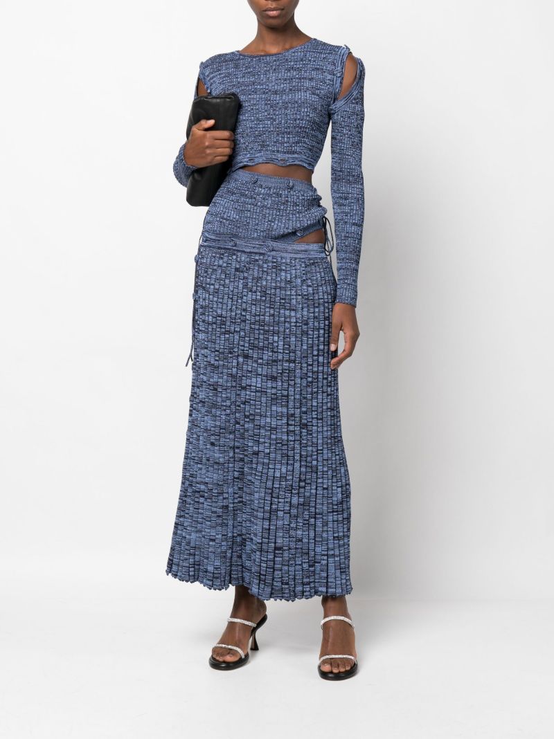 Blue Deconstruct Long Sleeve Dress
