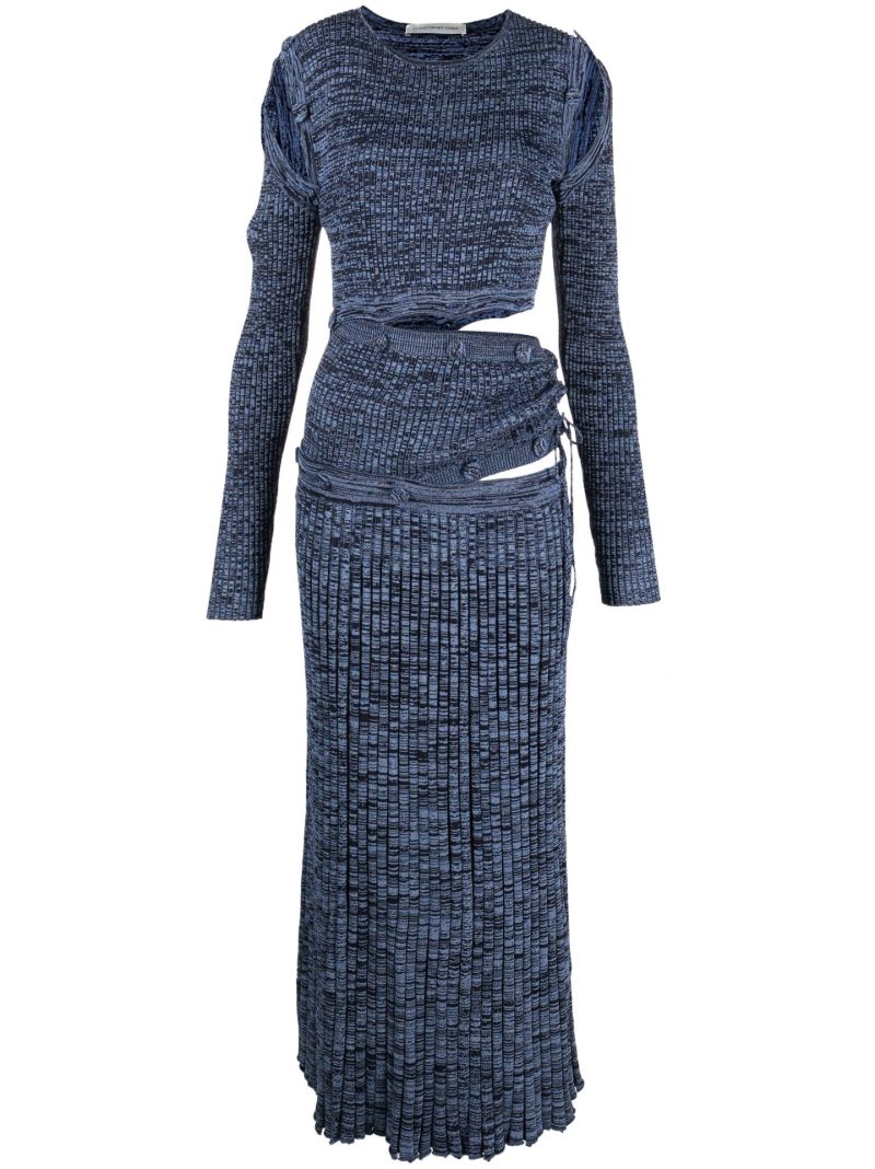 Blue Deconstruct Long Sleeve Dress
