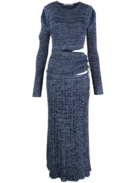 Blue Deconstruct Long Sleeve Dress