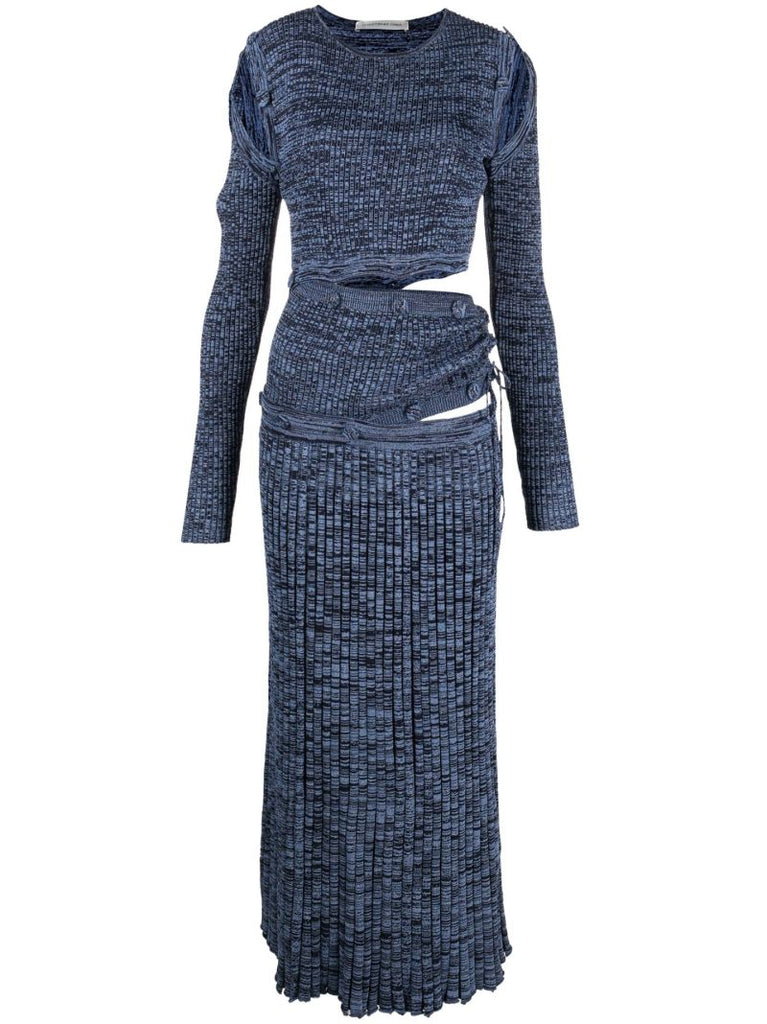 Blue Deconstruct Long Sleeve Dress