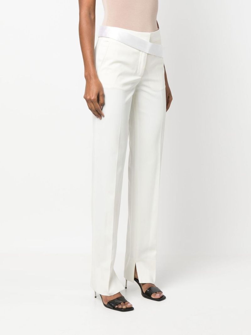 White Straight Leg Trousers