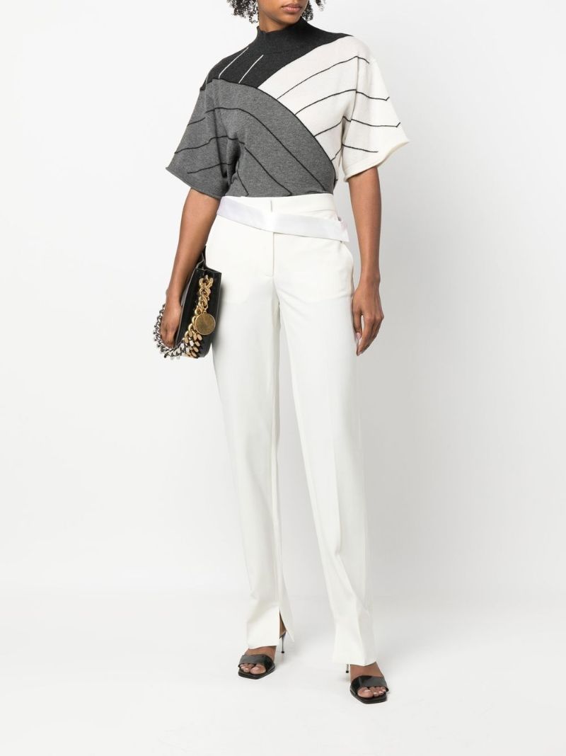 White Straight Leg Trousers