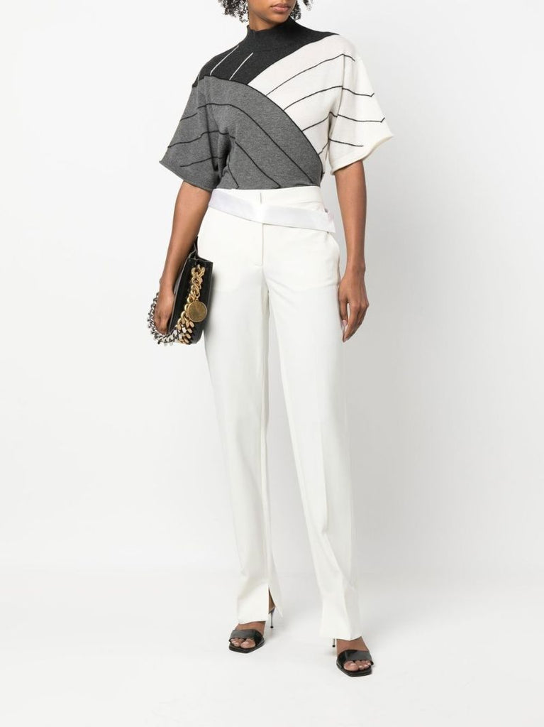 White Straight Leg Trousers