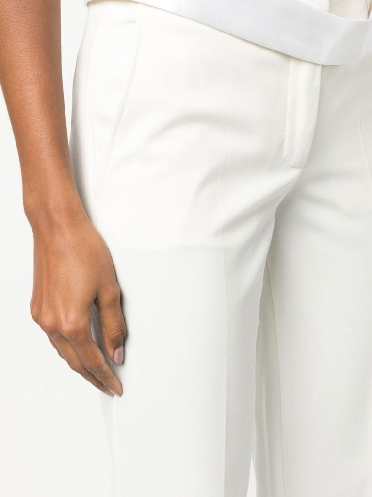 White Straight Leg Trousers