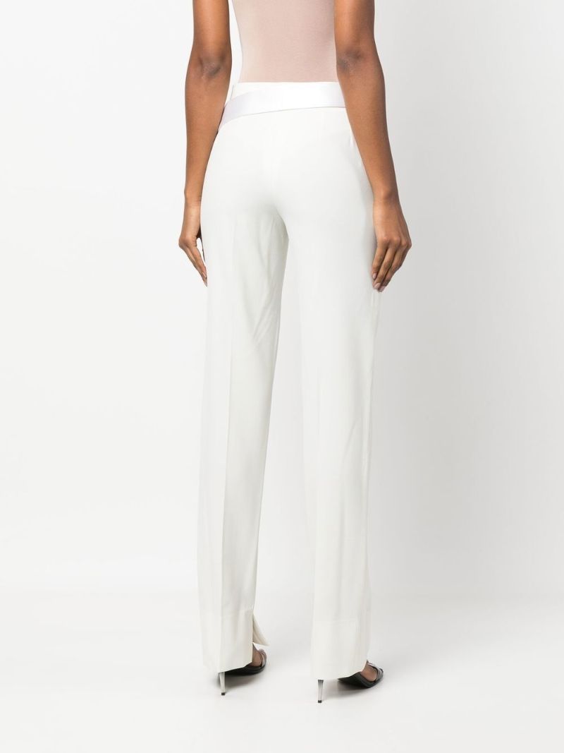 White Straight Leg Trousers