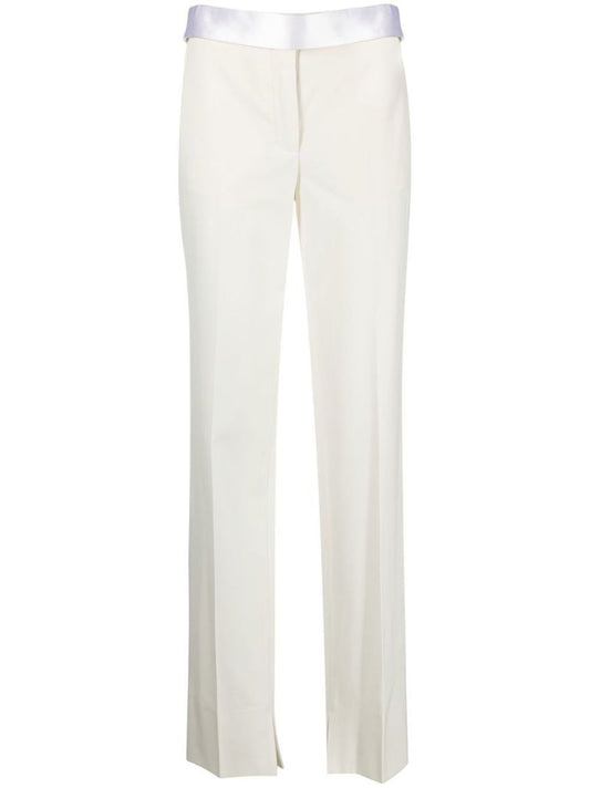 White Straight Leg Trousers