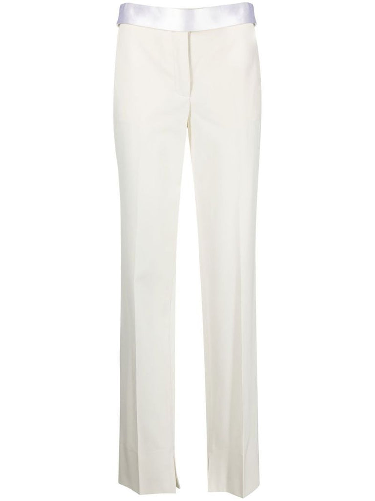 White Straight Leg Trousers