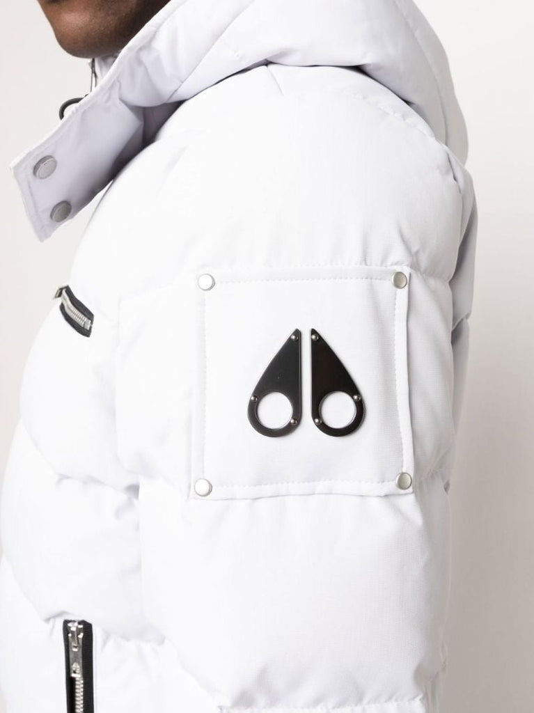 White Cloud Bomber Hooded Quilted Jacket