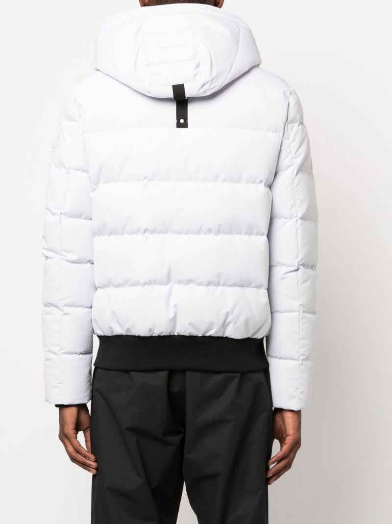 White Cloud Bomber Hooded Quilted Jacket