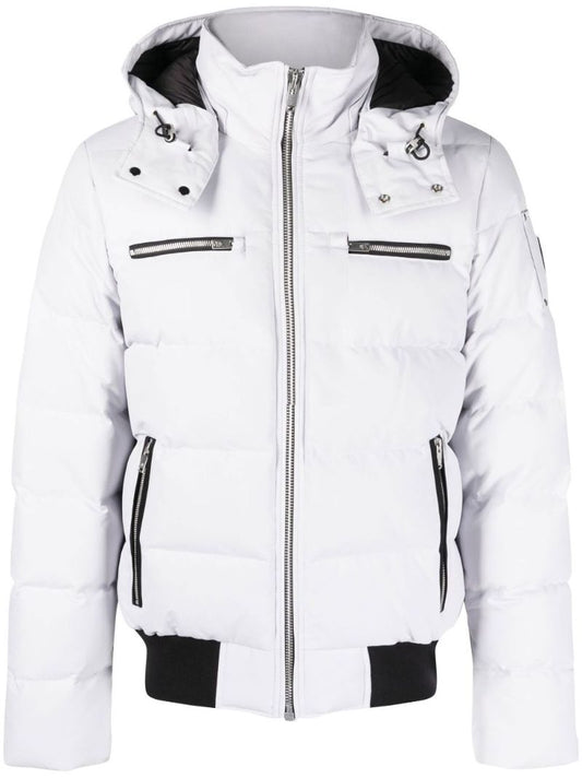 White Cloud Bomber Hooded Quilted Jacket