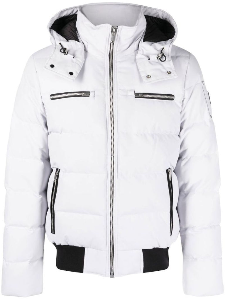 White Cloud Bomber Hooded Quilted Jacket