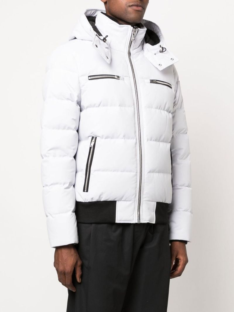 White Cloud Bomber Hooded Quilted Jacket