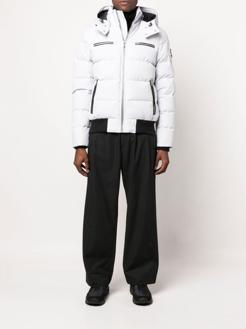 White Cloud Bomber Hooded Quilted Jacket