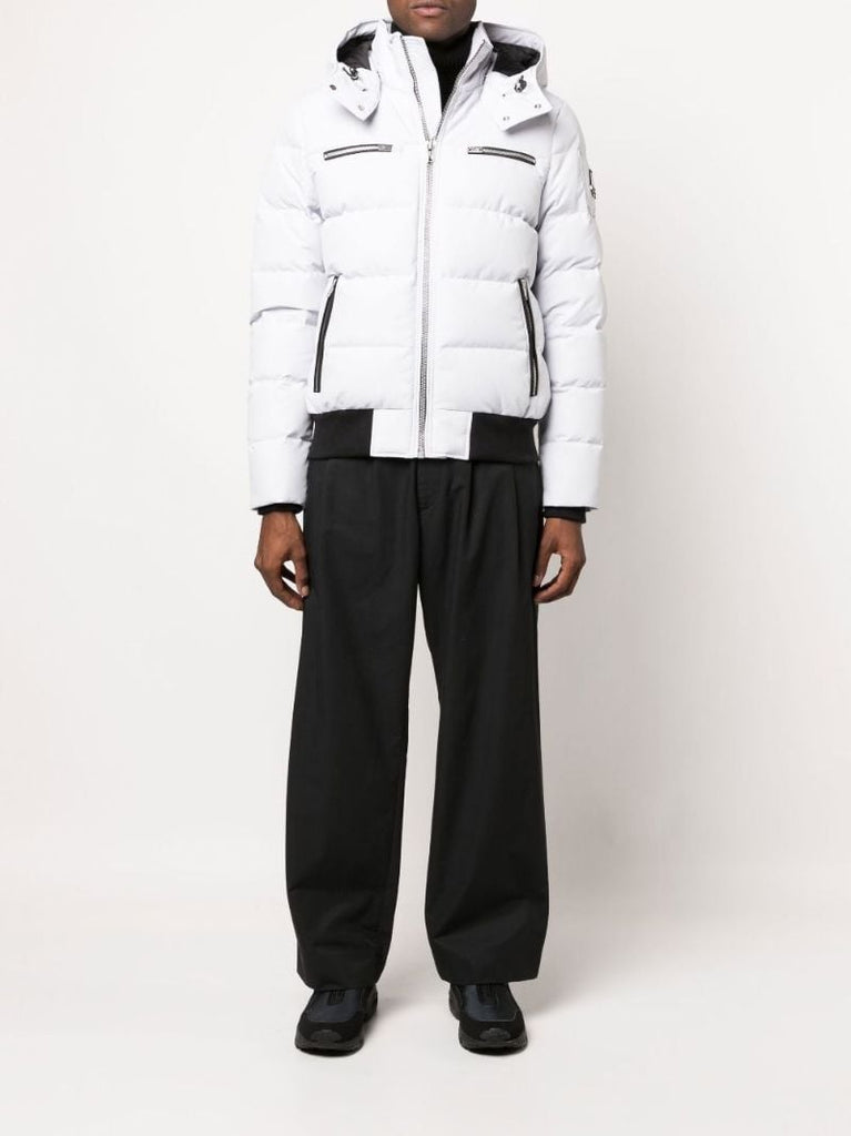 White Cloud Bomber Hooded Quilted Jacket