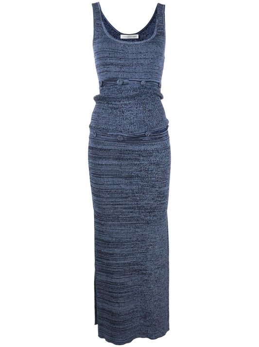 Blue Deconstruct Ribbed Tank Dress
