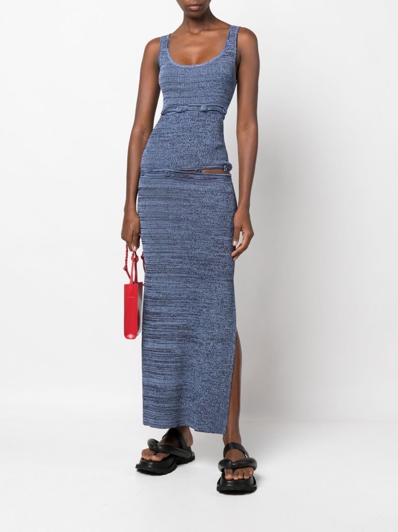 Blue Deconstruct Ribbed Tank Dress