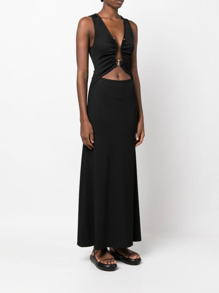 Black Polar Orbit Cutout Dress