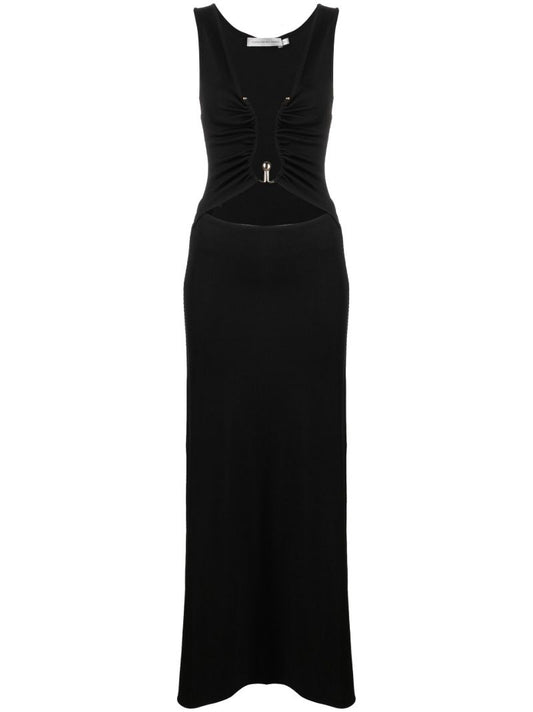Black Polar Orbit Cutout Dress