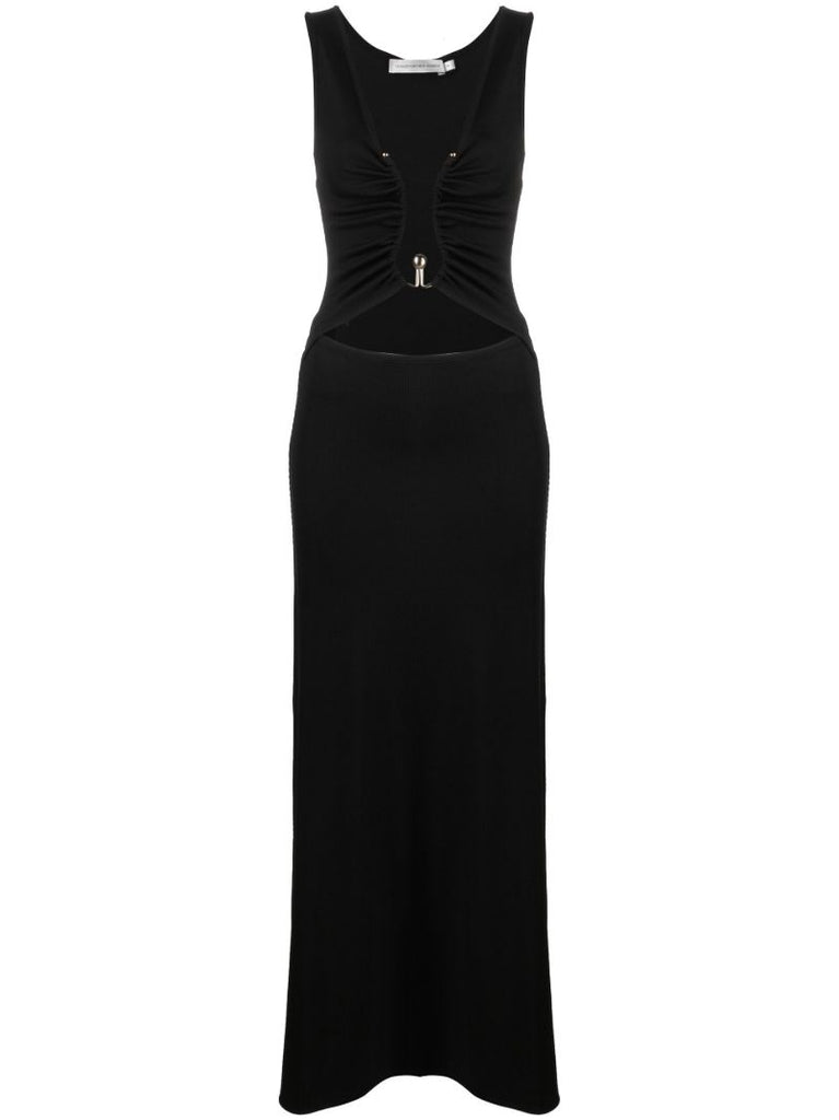 Black Polar Orbit Cutout Dress