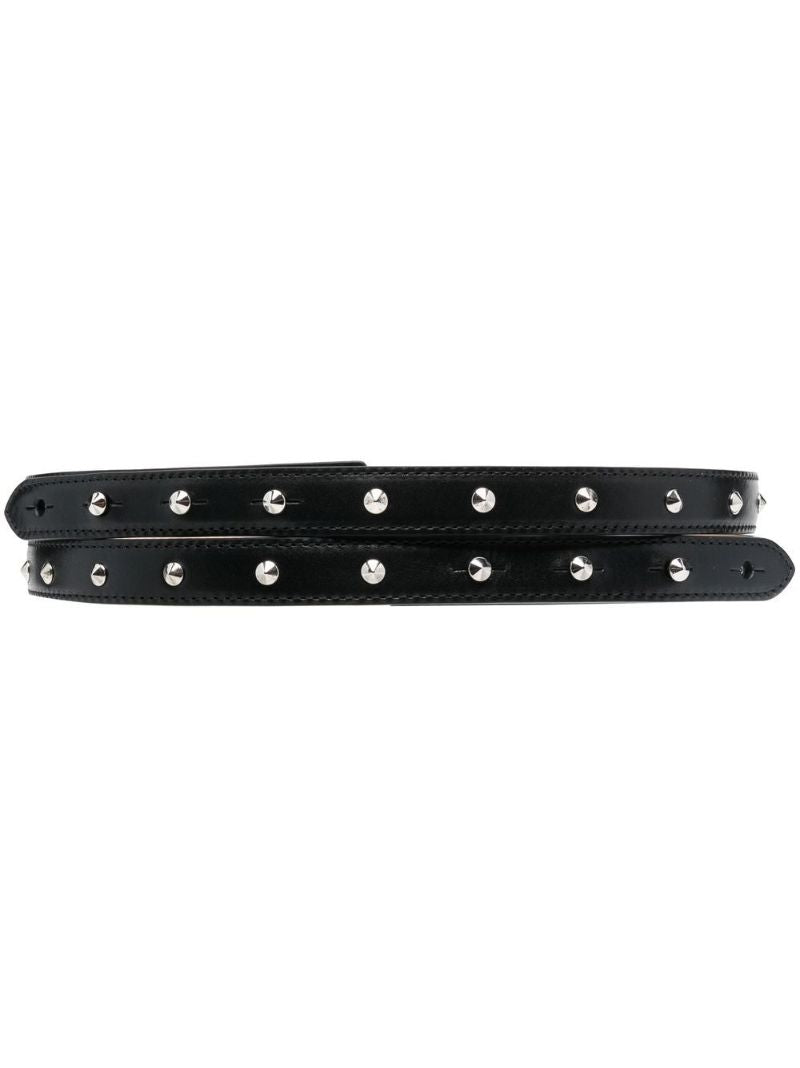 Black Studded Leather Belt