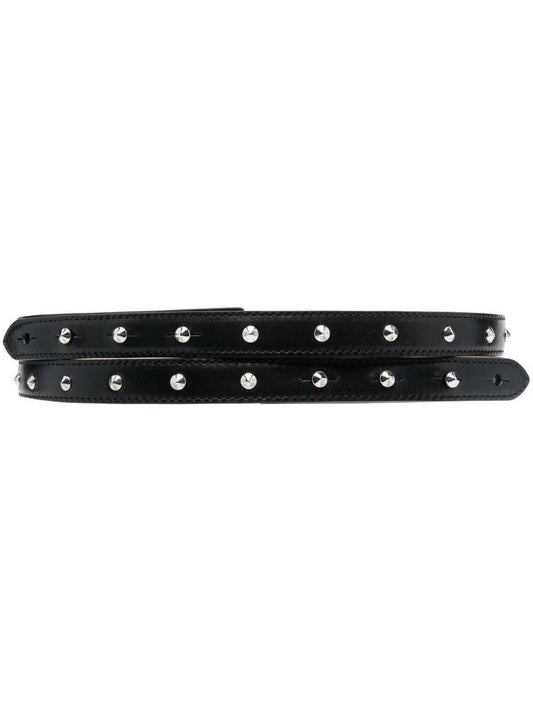 Black Studded Leather Belt
