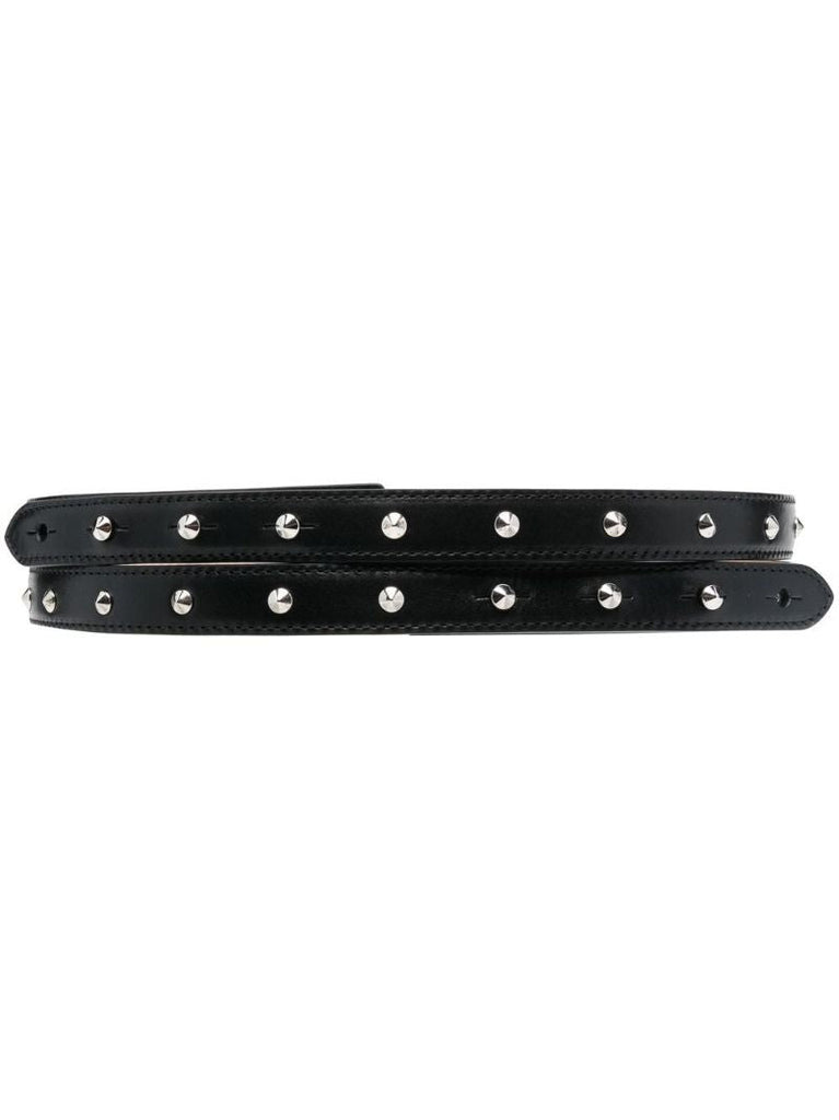 Black Studded Leather Belt