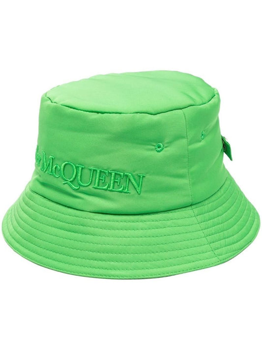 Green Logo Embroidered Bucket Hat