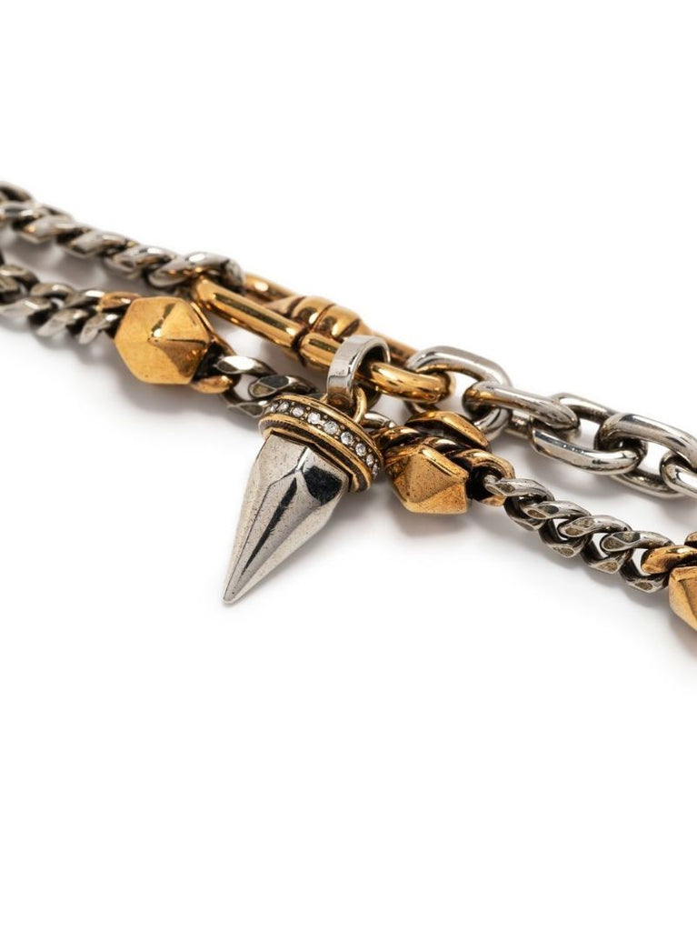 Silver-tone Spike Cable Link Bracelet