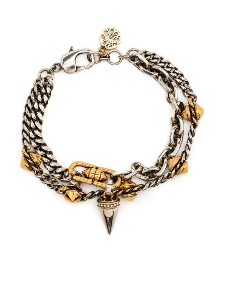 Silver-tone Spike Cable Link Bracelet