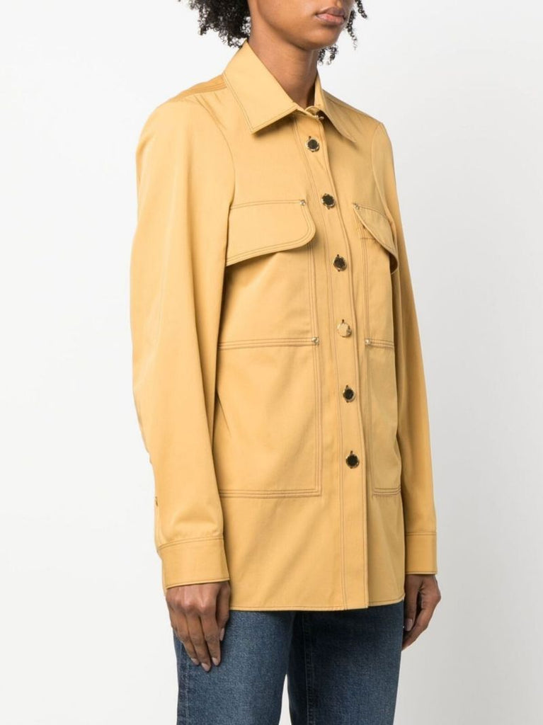 Yellow Panelled Cotton Overshirt