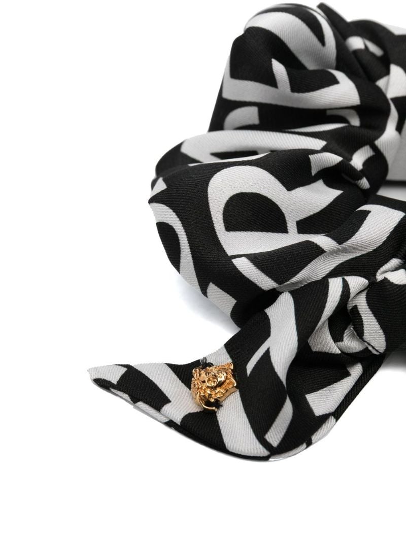 Black Logo Print Scrunchie