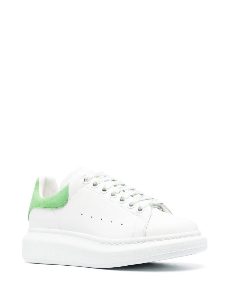 White and Green Oversized Sneakers