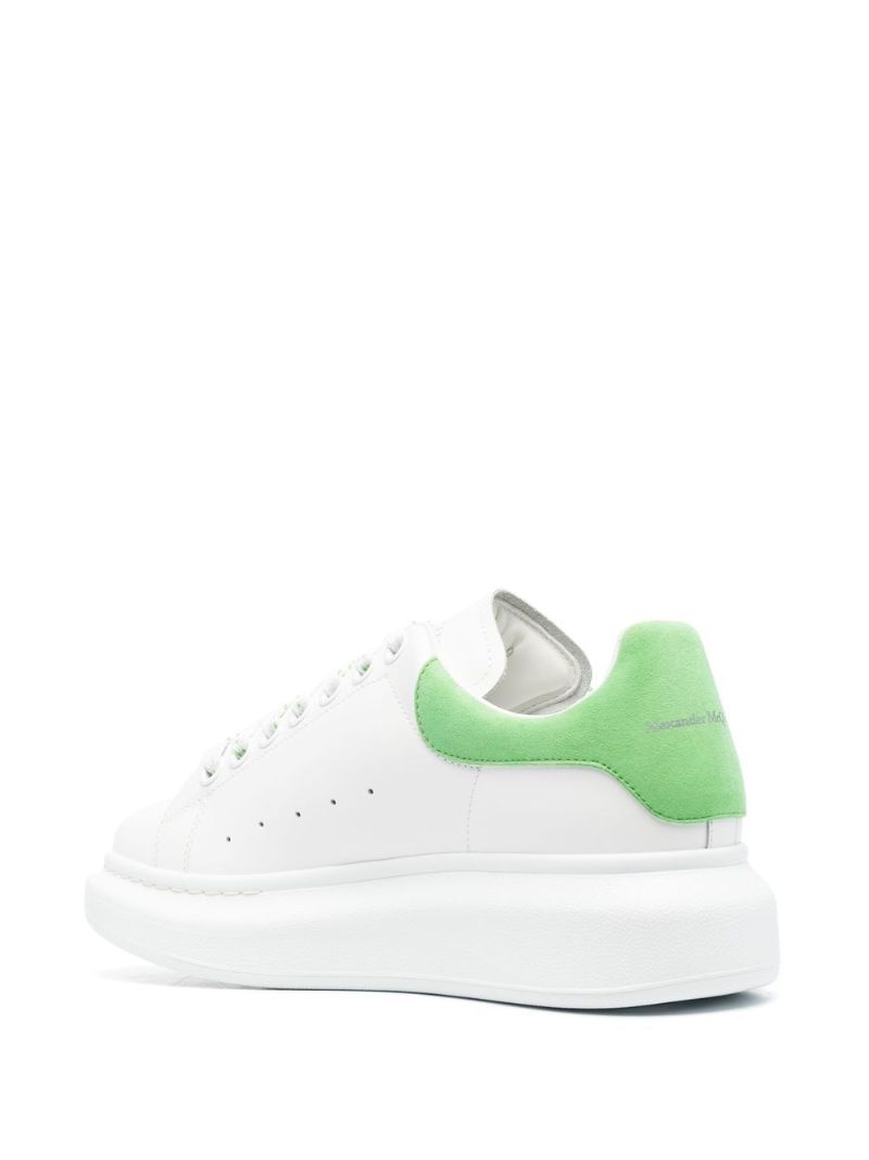 White and Green Oversized Sneakers
