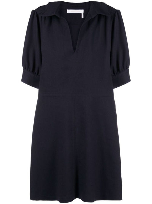 Blue Short Sleeve Dress