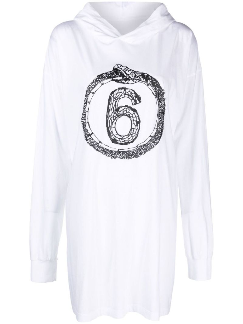 White Hooded Cotton Dress