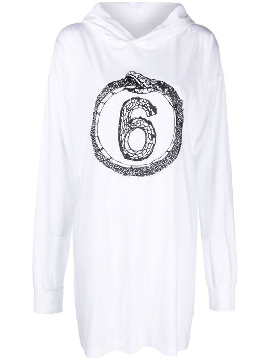 White Hooded Cotton Dress
