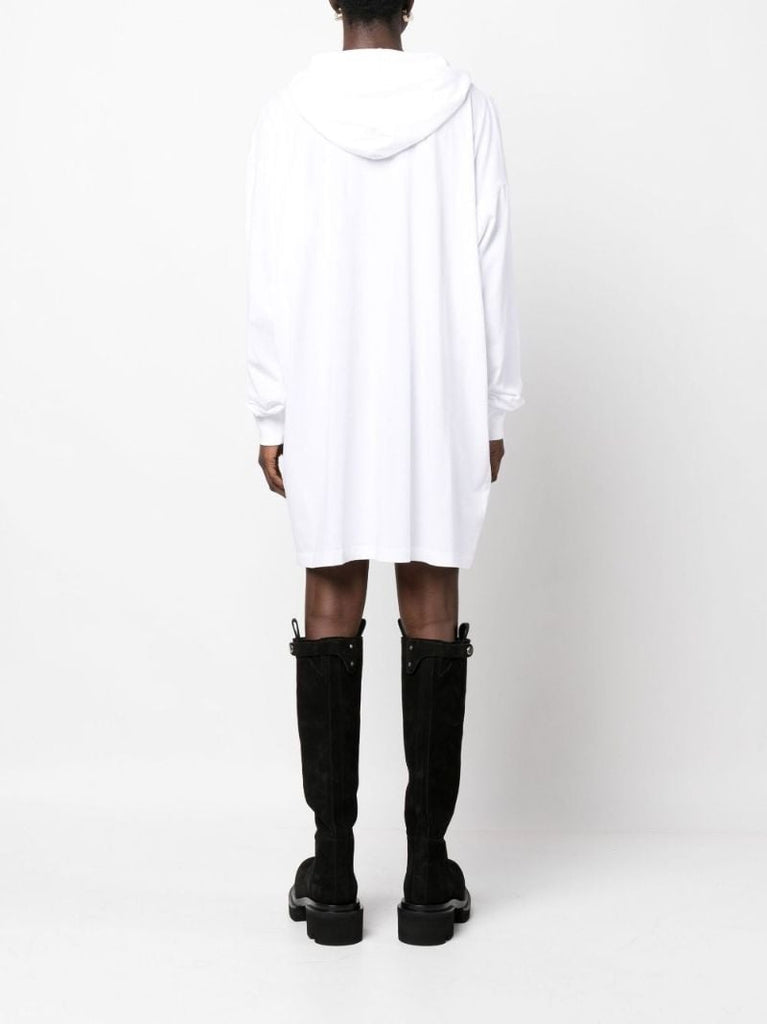 White Hooded Cotton Dress