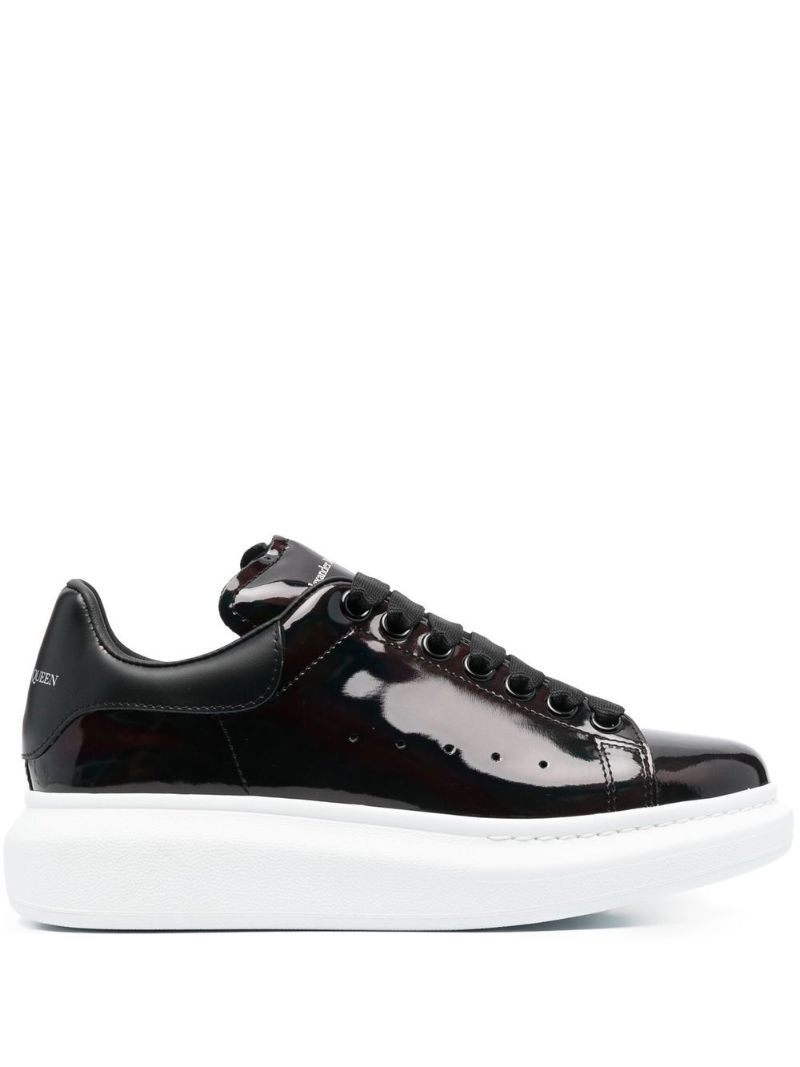 Black Patent Leather Oversized Sneakers