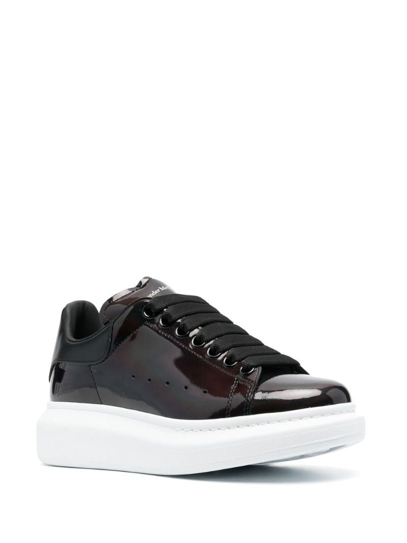 Black Patent Leather Oversized Sneakers