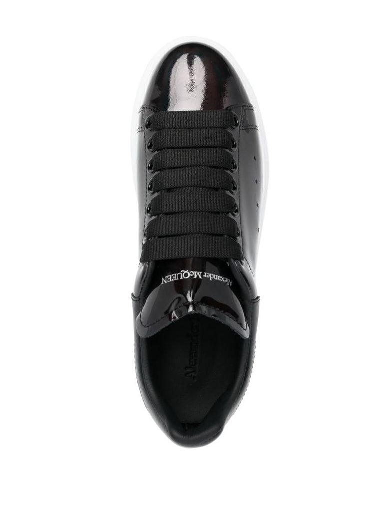 Black Patent Leather Oversized Sneakers